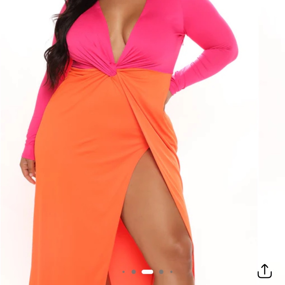 Pink and Orange Maxi Dress